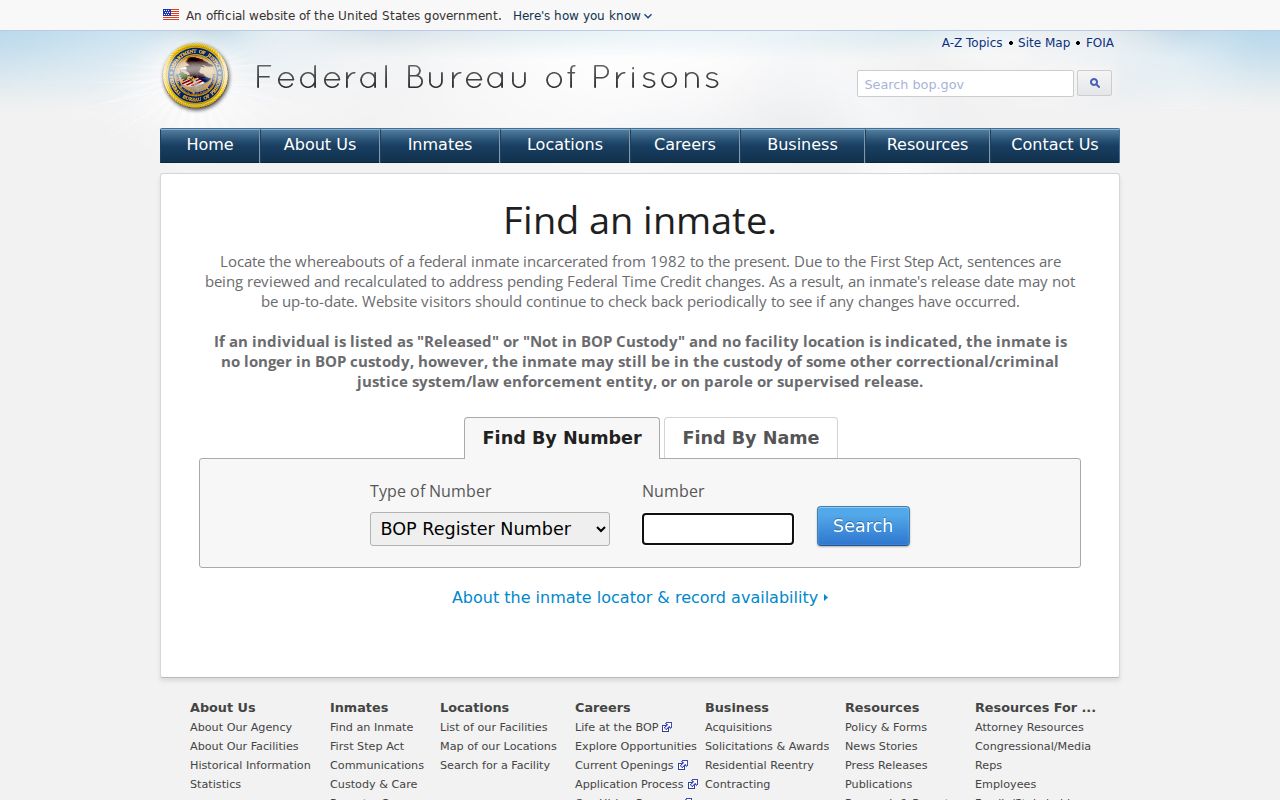 Federal inmate locator for custody after a Polk County arrest