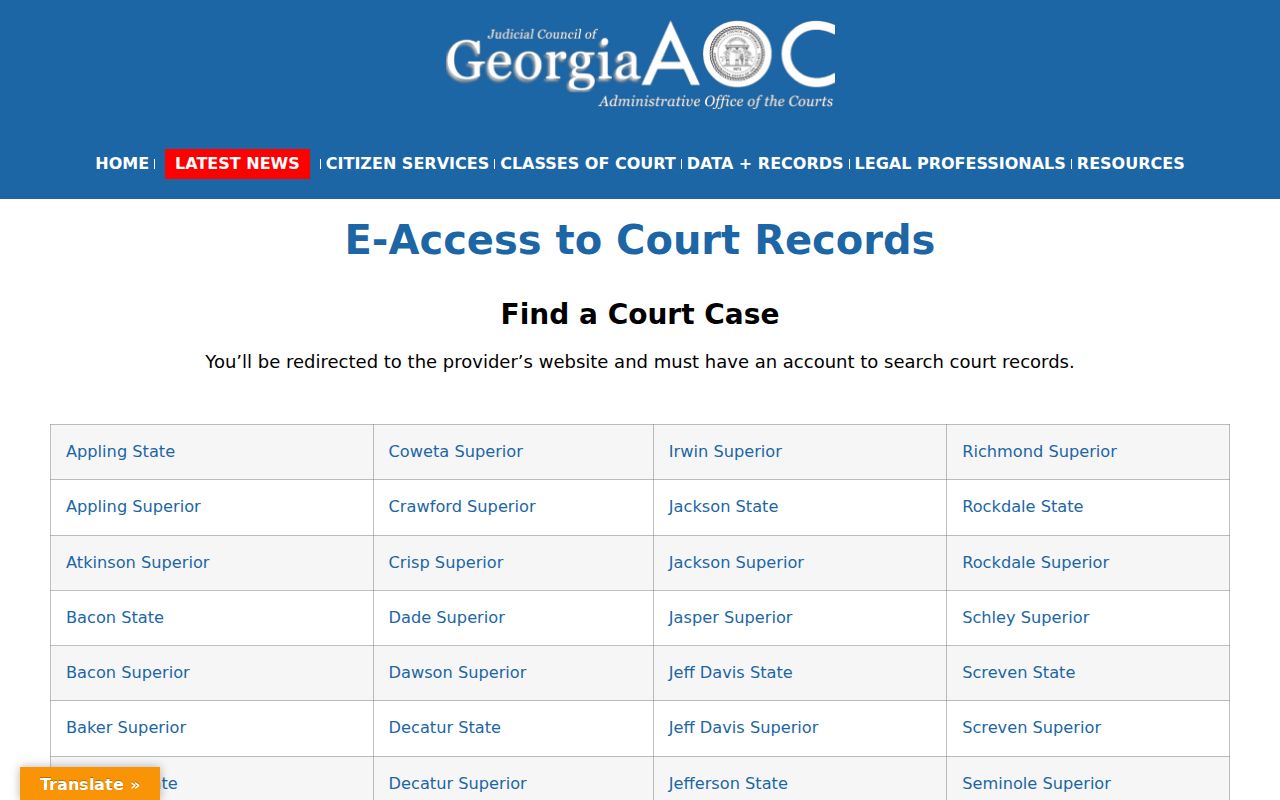 Polk County criminal court cases Georgia e-access gateway