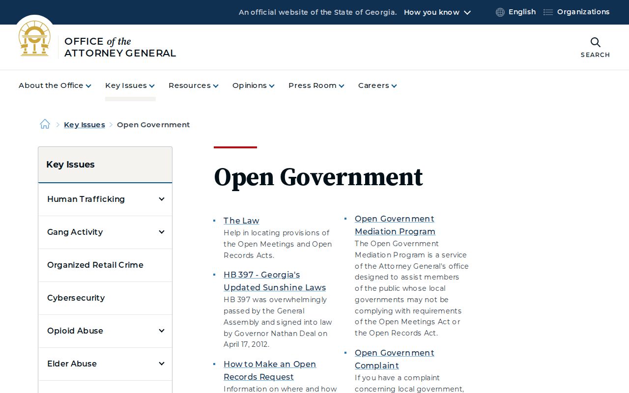 Georgia open-government guidance for Polk County criminal records