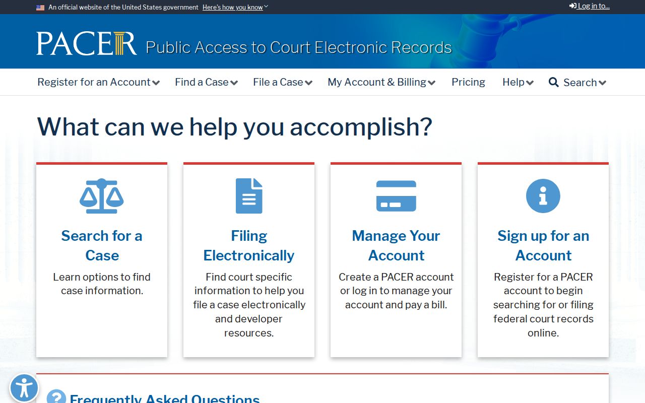 PACER federal court access for Polk County criminal records